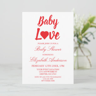 Baby Love Heart Babyparty Einladung