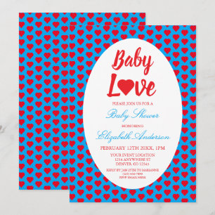 Baby Love Herz Baby Shower Einladung