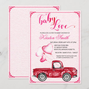 Baby Love Herz Ballons Baby Shower Einladung