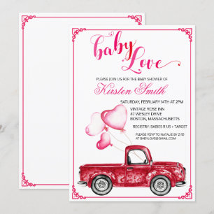 Baby Love Herz Ballons Baby Shower Einladung