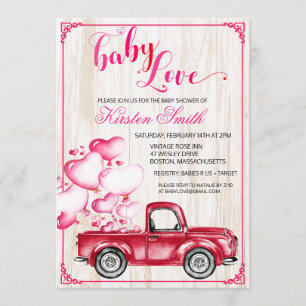 Baby Love Herz Ballons Baby Shower Einladung