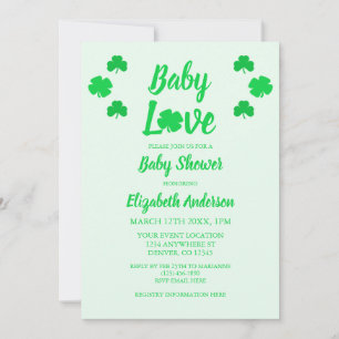 Baby Love Shamrock Baby-Party Einladung