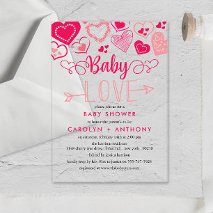 "Baby Love" Valentinstag-Baby-Shower Acryleinladungen