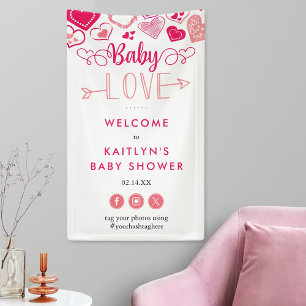 "Baby Love" Valentinstag-Baby-Shower-Willkommen Banner