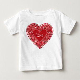 Baby Love Vintage-Spitzenherz T-shirt