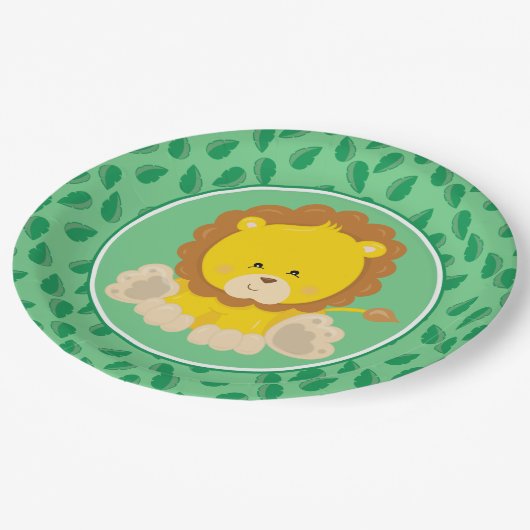 Baby-Löwe der Safari-Tier-| Pappteller (Schrägansicht)