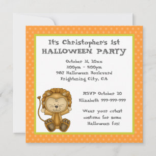 Baby-Löwe-erstes Halloween-Party Einladung