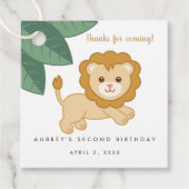 Baby Löwe mit tropischen Blätter danke Geschenkanhänger (Vorderseite)