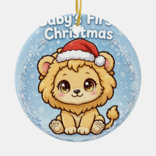 Baby-Löwe-Weihnachtsschmuck — Baby's erstes Weihna Keramik Ornament
