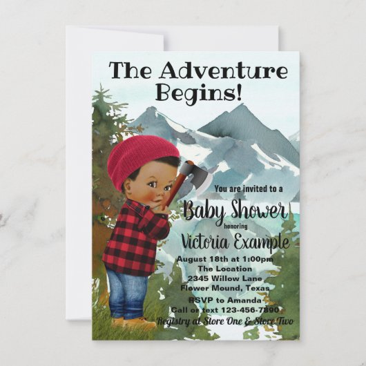 Baby Lumberjack Baby Shower Einladungen (Vorderseite)