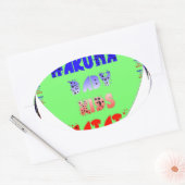 Baby Luminous Hearts Hakuna Matata Baby Kinderdesi Ovaler Aufkleber (Umschlag)