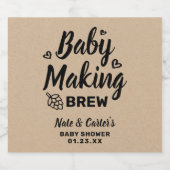 Baby Maaking Brew Funny Dusche Danke Kraft Bierflaschenetikett (Einzelnes Label)