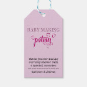 Baby Maaking Pocket Pink Typografie Baby Shower Geschenkanhänger (Vorderseite)