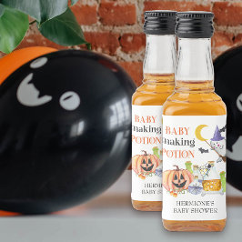 Baby Maaking Pose Halloween Baby Dusche Mini Alkoholflaschenetikett