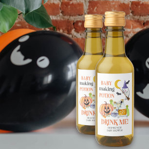 Baby Maaking Pose Halloween Baby Dusche Mini Weinetikett