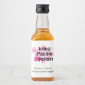 Baby Maaking Potion Baby Dusche Gefallen Pink Hear Alkoholflaschenetikett (Vorderseite)