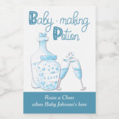 Baby Maaking Potion Blue Glass Baby Dusche Gefalle Weinetikett (Einzelnes Label)