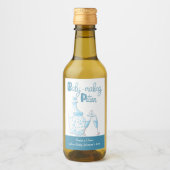 Baby Maaking Potion Blue Glass Baby Dusche Gefalle Weinetikett (Vorderseite)