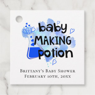Baby Maaking Potion Blue Hearts Mini Flasche Geschenkanhänger