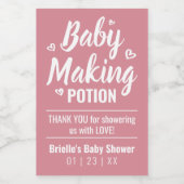 Baby Maaking Potion Funny Dusche Danke Pink Weinetikett (Einzelnes Label)