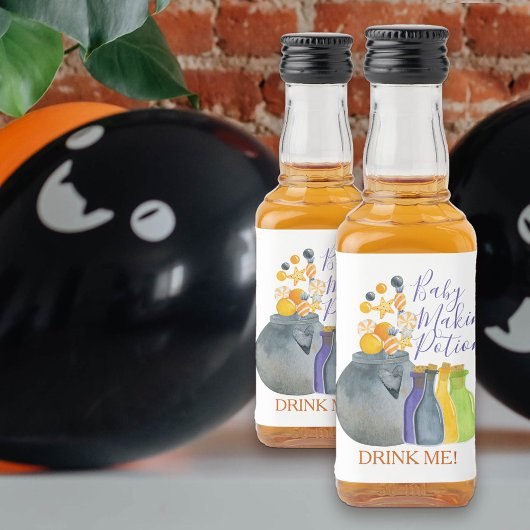 Baby Maaking Potion Halloween Baby Dusche Gefallen Alkoholflaschenetikett