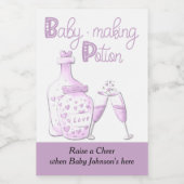 Baby Maaking Potion Rosa Glas Baby Dusche Gefallen Weinetikett (Einzelnes Label)