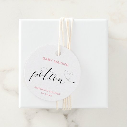 Baby Maaking Tränke Niedlich Pink Girl Baby Dusche Geschenkanhänger (Beispiel)