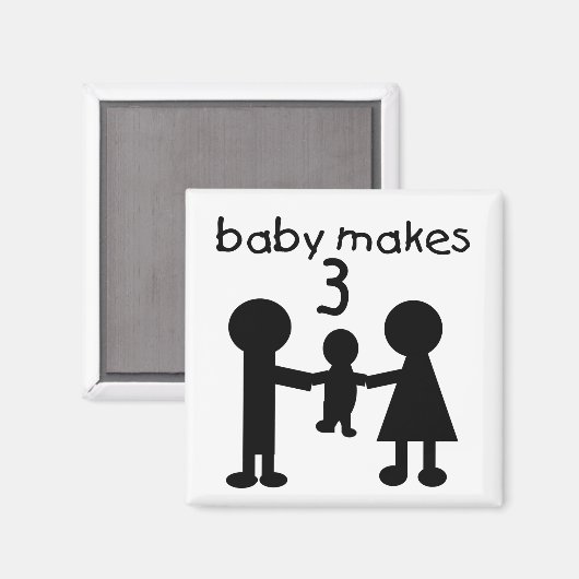 Baby macht 3 magnet (Vorderseite/Rückseite)