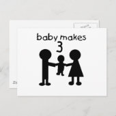 Baby macht 3 postkarte (Vorne/Hinten)