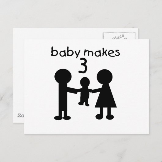 Baby macht 3 postkarte (Vorne/Hinten)