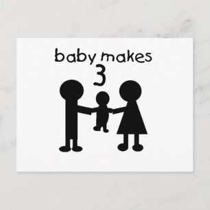Baby macht 3 postkarte