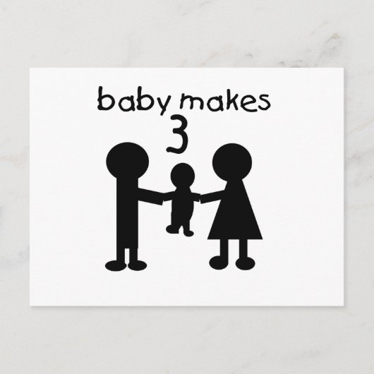 Baby macht 3 postkarte (Vorderseite)