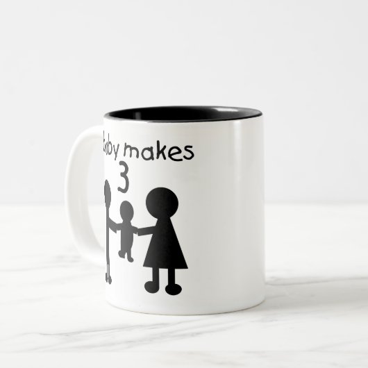Baby macht 3 zweifarbige tasse (Vorderseite Links)