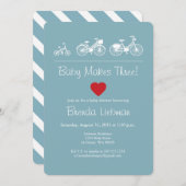 Baby macht drei! Fahrrad Einladung (Vorne/Hinten)