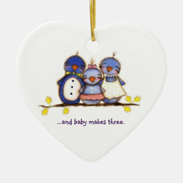 Baby macht drei - kundengerechte Verzierung Keramikornament