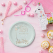 Baby macht Drei Tandembike mit Babysitz nach Maß Pappteller (Party)