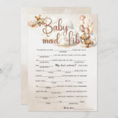 BABY MAD LIBS Baby Showgame Niedlich Bear Einladung (Vorne/Hinten)
