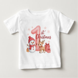 Baby Mädchen 1. Weihnachten Süßes erstes Weihnac T-shirt