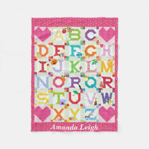 Baby Mädchen Alphabet Quilt Design Fleecedecke