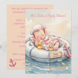 Baby Mädchen an Bord Einladung
