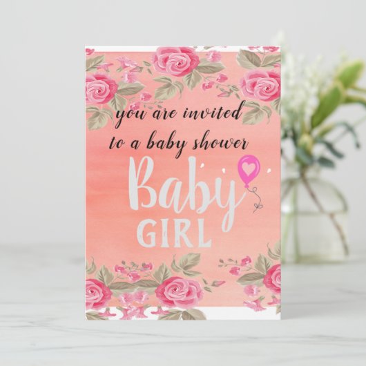 Baby Mädchen Ankündigung (Stehend Vorderseite)