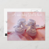Baby Mädchen Ankündigungspostkarte (Vorne/Hinten)