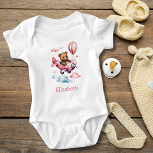 Baby-Mädchen-Bär-Flugzeug-Baby-Geschenk Baby Strampler