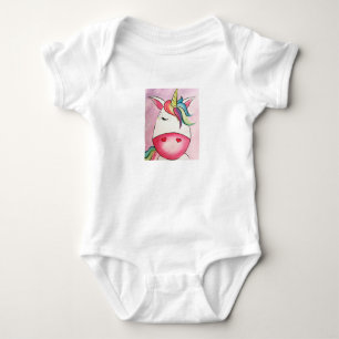 Baby-Mädchen Bodysuit - Mehrfarbiger Einhorn Baby Strampler