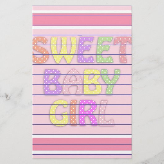 Baby Mädchen Briefpapier (Vorderseite)