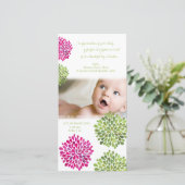 Baby-Mädchen danken Ihnen Blumen-Karten-Mitteilung Dankeskarte (Stehend Vorderseite)