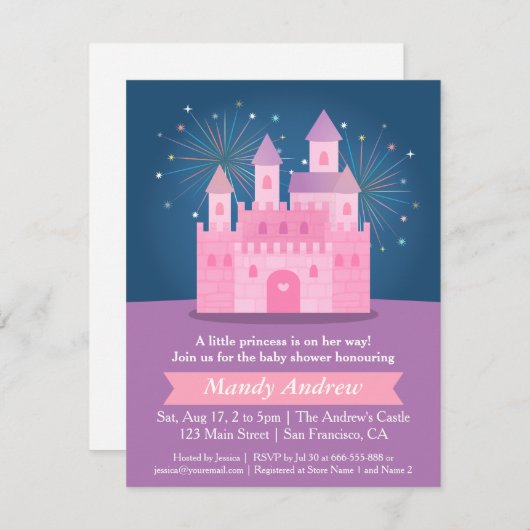 Baby-Mädchen-Duschen-Party Einladung (Vorne/Hinten)