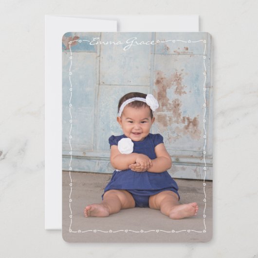 Baby-Mädchen eine Jahr Party Einladung (Rückseite)