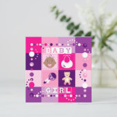 Baby Mädchen Einladung (Stehend Vorderseite)