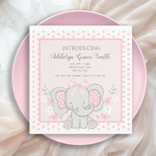 Baby Mädchen Elefant Rosa Punkte Sip See Baby-Part Serviette